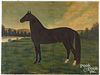 Large oil on canvas horse portrait, ca. 1900