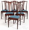 Set of six mahogany dining chairs, 20th c.