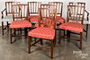 Set of eight English mahogany dining chairs