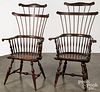 Two similar highback Windsor chairs