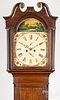 English oak tall case clock, early 19th c.