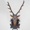 Painted Wood Deer-Form Trophy