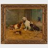 RenÃ© Legrand (1847-1923): Three Kittens and a Teddy Bear