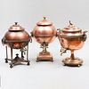 Three Copper Hot Water Urns