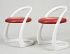 SET OF SIX WHITE CARBON FIBER CHAIRS