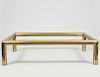 KARL SPRINGER ATTRIBUTED BRASS COFFEE TABLE
