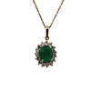 Diamond and Emerald 18k gold Pendant Necklace