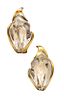 Tiffany & Co Elsa Peretti Rock Quartz Lilies Earrings In 18K Gold