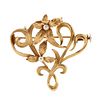 French Art Nouveau 18k Gold Pendant/Brooch