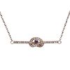 Art Deco necklace in Platinum & 18k gold with diamonds & sapphire