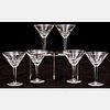 Six Waterford Crystal Martini Glasses, 20th Century
