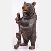 Swiss Standing Bear Carved Wood Humidor