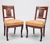 Pair of Directoire Style Mahogany Side Chairs