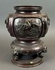 19th C. Japanese Meiji Period Bronze Vase