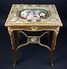 Giltwood Louis XVI Style Table w/ Royal Vienna Plaques