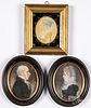 Pair of miniature pastel portraits, 19th c.