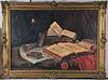 STILL LIFE PAINTING OF BOOKS