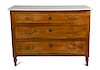 A Directoire Style Fruitwood Commode Height 34 1/4 x length 46 1/2 x depth 21 3/4 inches.