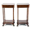 A Pair of Regency Brass Mounted Rosewood Side Tables Height 28 1/4 x width 15 x depth 13 inches.