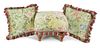 An Upholstered Stool Height of stool 11 1/2 x width 14 1/2 x depth 14 1/2 inches.