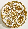 A Meissen Leuteritz Rococo Relief Gold Fruits Plate