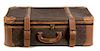A Louis Vuitton Leather Soft-Sided Suitcase Height 9 x width 27 1/2 x depth 18 inches.