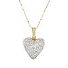 An 18ct gold diamond pendant. The pave-set brilliant-cut diamond heart, to the similarly-cut diamond