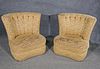 PAIR MCM UPHOLSTERED FANBACK CHAIRS