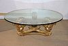ANTIQUE GLASS TOP COFFEE TABLE