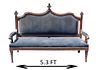 19th C. French Blue Velvet Carved Sofa