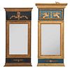 Two Italian Neoclassical Style Painted and Gilt Mirrors