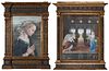 Pair Italian Renaissance Style Frames, Prints