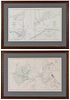 Two Framed North Carolina and Virginia Civil War Maps