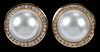 14kt. Mabe Pearl and Diamond Earrings 