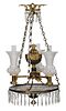 Fine Neoclassical Bronze and Crystal Hanging Fixture