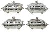 Set of Four George IV English Silver Entree Dishes