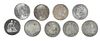 Nine Assorted Silver Dollars