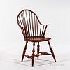 Eldred Wheeler Red-painted Continuous Brace-back Windsor Armchair