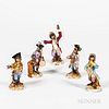 Five Meissen-type Porcelain Monkey Band Figures