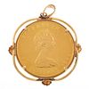 Canadian Maple Leaf Coin, 14k Yellow Gold Pendant