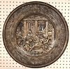 FRENCH SILVERED COPPER HIGH RELIEF CHARGER ELKINGTON + CO