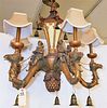 WHIMSICAL CHANDELIER 5 ARM 29"H X 28" DIAM. MONKEYS RIDING CAMELS