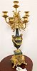 BRASS & MARBLE CANDLEABRA 20TH C 24"
