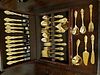 BXD 69 PC GILT STAINLESS FLATWARE "BAROQUE" BY GODINGER