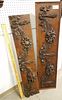 LOT 2 CARVED MAHOG PANELS 12 1/2" X 56" AND 9 3/4" X 51 1/2