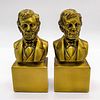 Pair Brass Bookends, Abraham Lincoln Bust