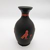 Wedgwood Terracotta on Black Jasperware Bud Vase