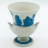Wedgwood Blue on White Jasperware Vase