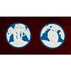 Wedgwood Blue Jasperware, Adam and Eve Medallion Plaques