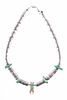Navajo Silver Discoidal Bell Turquoise Necklace